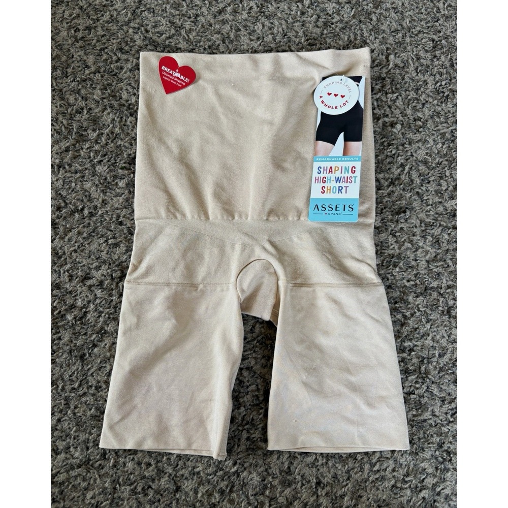 ASSETS by SPANX Beige High-Waisted Firm Shaping Shorts Women's M